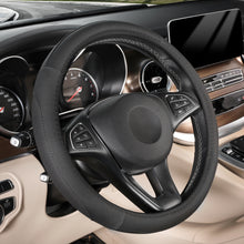Load image into Gallery viewer, SEG Direct Black Microfiber Leather Auto Car Steering Wheel Cover Universal 15 inch
