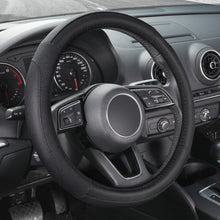 Load image into Gallery viewer, SEG Direct Black Microfiber Leather Auto Car Steering Wheel Cover Universal 15 inch