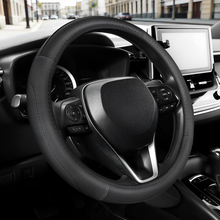 Load image into Gallery viewer, SEG Direct Black Microfiber Leather Auto Car Steering Wheel Cover Universal 15 inch