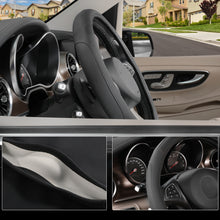 Load image into Gallery viewer, SEG Direct Black Microfiber Leather Auto Car Steering Wheel Cover Universal 15 inch