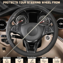 Load image into Gallery viewer, SEG Direct Black Microfiber Leather Auto Car Steering Wheel Cover Universal 15 inch