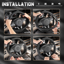 Load image into Gallery viewer, SEG Direct Black Microfiber Leather Auto Car Steering Wheel Cover Universal 15 inch