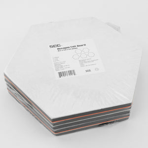 SEG Direct Hexagon Felt Board Orange/Ivory/Gray 5 PCS Set with Push Pins 10.2 x 11.8 x 0.5 inches