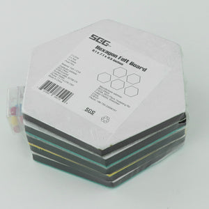 SEG Direct Hexagon Felt Board Gray/Teal/Yellow 5 PCS Set with Push Pins 6.1 x 7.1 x 0.5 inches